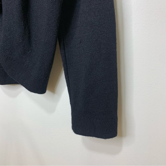 Black Real Fur Collar Cropped Knit Cardigan - Picture 8 of 12